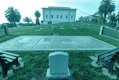 The Jonestown memorial at Evergreen Cemetery in Oakland, CA