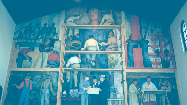 “The Making of a Fresco Showing the Building of a City,” a mural by Diego Rivera 