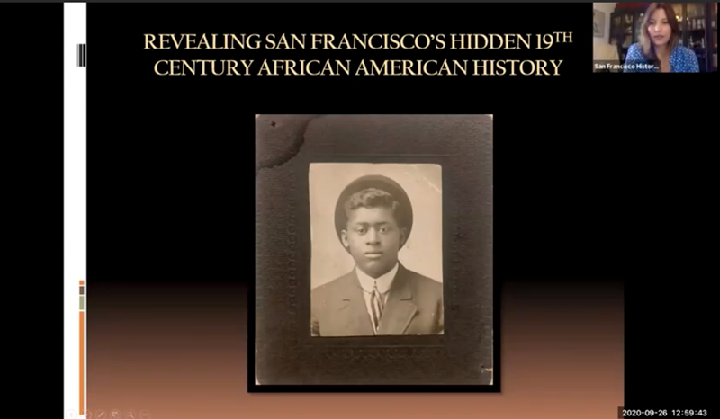 A screenshot from the YouTube video "Revealing San Francisco's Hidden 19th-Century Black History: A Tour of CHS Artifacts"